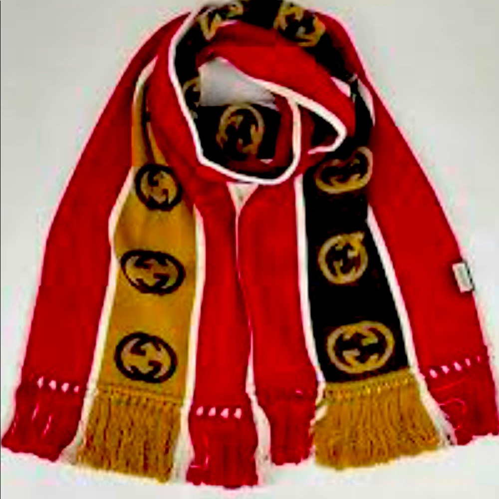 💯 Authentic Gucci Scarf Jergy Frin 35x180 cm